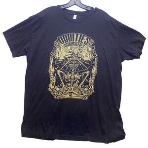 American Apparel Shirt Mens 2XL Black Oddities Curiosities Skeleton Grunge‎